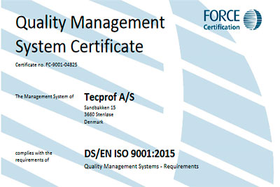 DS/EN ISO9001:2015 certificering